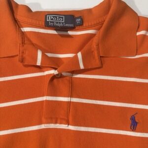 Polo Ralph Lauren Polo Shirt 2XB  Orange Striped Cotton